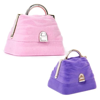 

Handbag-Shape Ring Gift Box Jewelry Storage Case Velvet