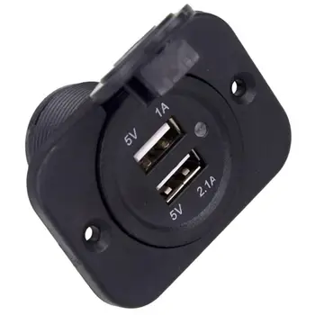 DIY 防水 12 〜 24 V バイク用車デュアル USB 充電アダプタ + デュアルシガーライターソケット