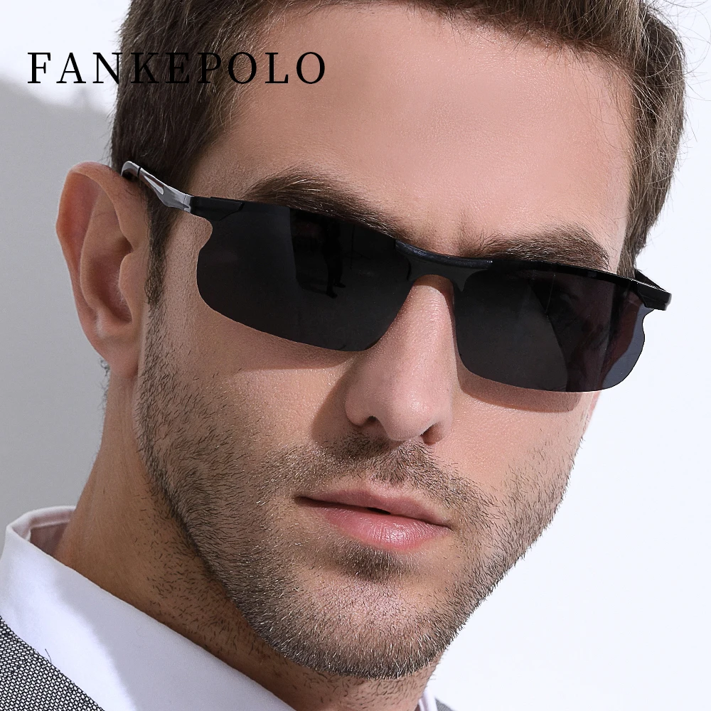 FANKEPOLO men's sunglasses luxury brand 2019new fashion transparent glasses uv400 polarized oval sunglasses men's driving mirror