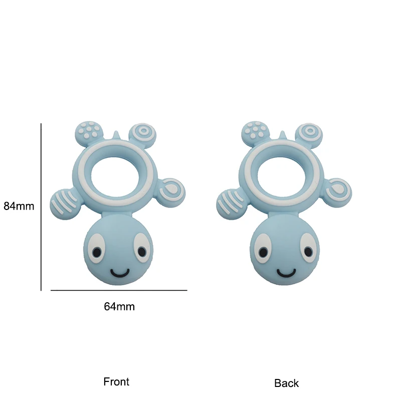 Chenkai 5PCS Baby Silicone Cute Turtle Teethers BPA Free Baby Tiny Rod Teething Food Grade DIY Chew Bracelet Necklace Kids Toys