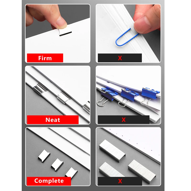 Paper Clips Binder Clips Deli Push Clamp Binding File Paper Clip Tool Pocket Clip Holder Elliot Folder Test Paper Folder No Tail Ticket Holder