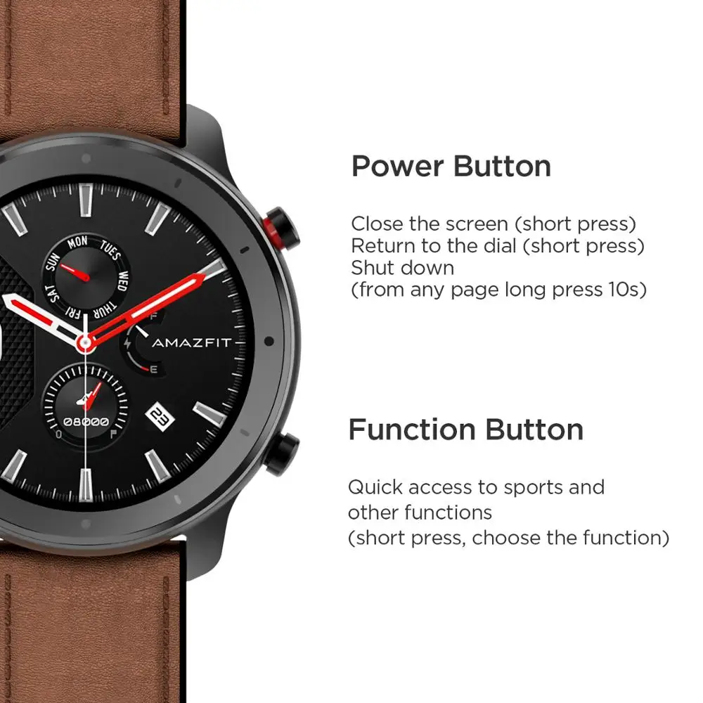 Global Version Amazfit Gtr 47Mm Smart Watch 5Atm Waterproof Smartwatch 24Days Battery Music Control-6