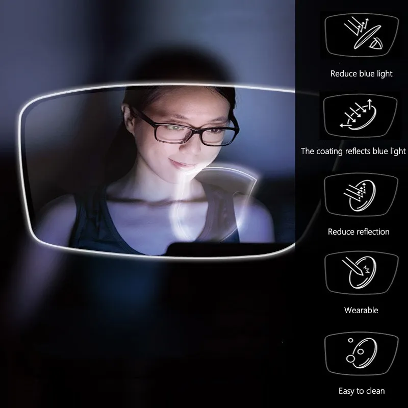 Optical Lenses 1.56 1.61 1.67 1.74 Anti-reflective Anti-scratch UV400 Anti-blue Light HMC Coating CR39 Resin