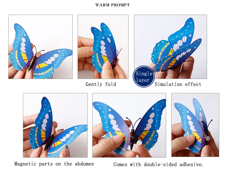 12 шт./компл. красочные 3D бабочки настенные стикеры Свадебные украшения домашний декор бабочки для декоративный магнит наклейки на холодильник