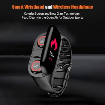 

Durable Wristbands Waterproof Sleep Heart Rate Monitor Alarm Clock Touch Screen Smart Bracelet with Bluetooth Headphone