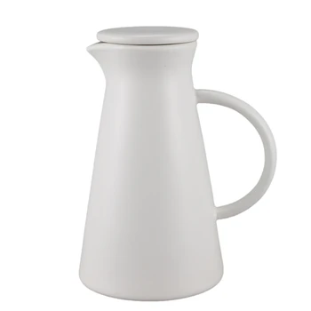 

1300ML Ceramic Water Jug Office Cold Hot Water Jar Tea Pot Heatproof Drink Dispenser Drinkware White