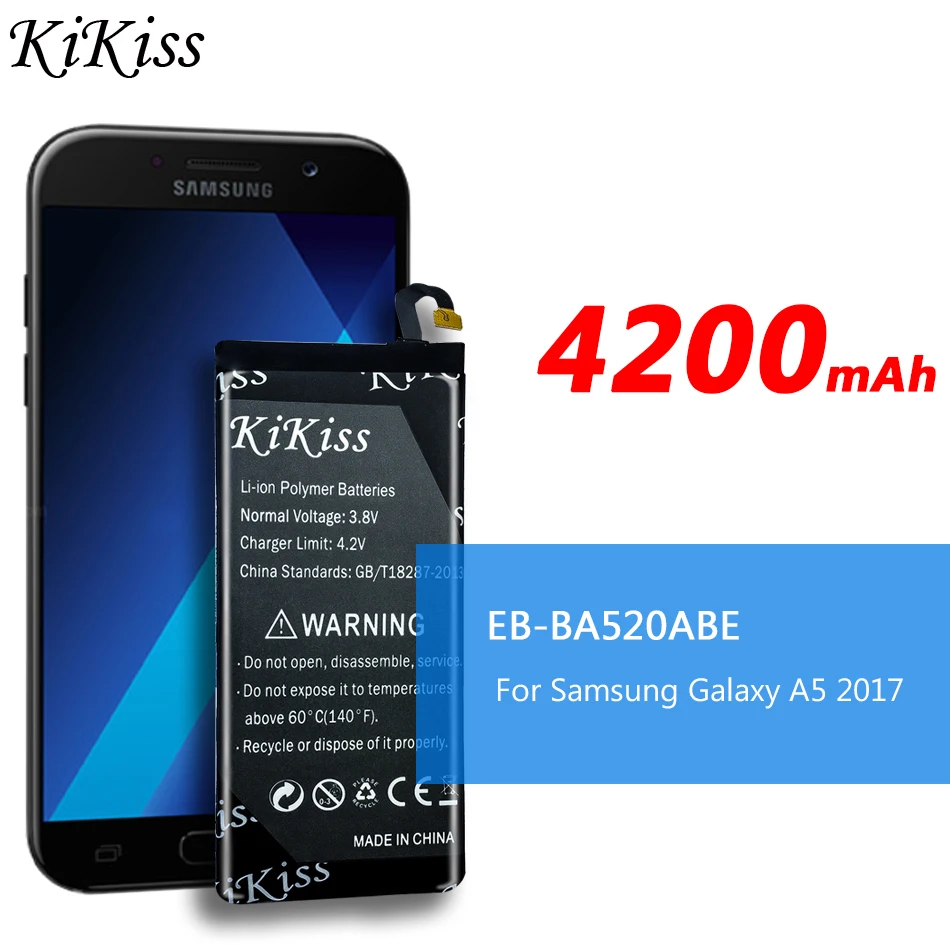 Для samsung Galaxy Edition A5 A520F SM-A520F натуральная запасная батарея для мобильного телефона EB-BA520ABE 4200 ма-ч