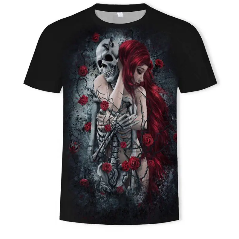

2018 NEW 3d skull poker funny t shirts Men HOT Brand Mens Casual 3D Printed T shirt Men Clothes tshirt summer top Asia SIZE