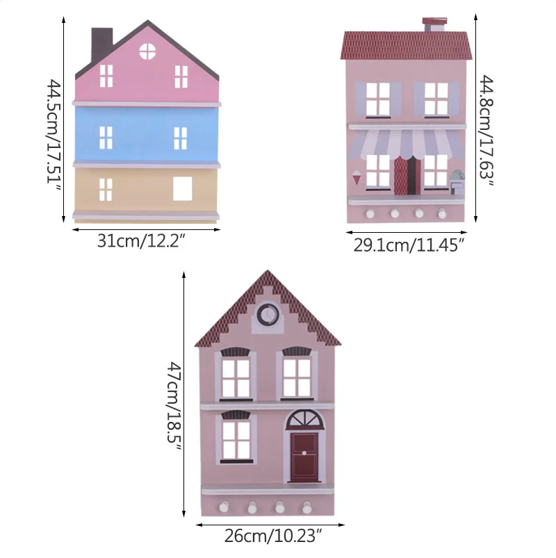 Скандинавский Дом Форма Цветная деревянная полка коробка для хранения ключей стеллаж для хранения настенная подвесная полка для хранения Декор для дома детская комната