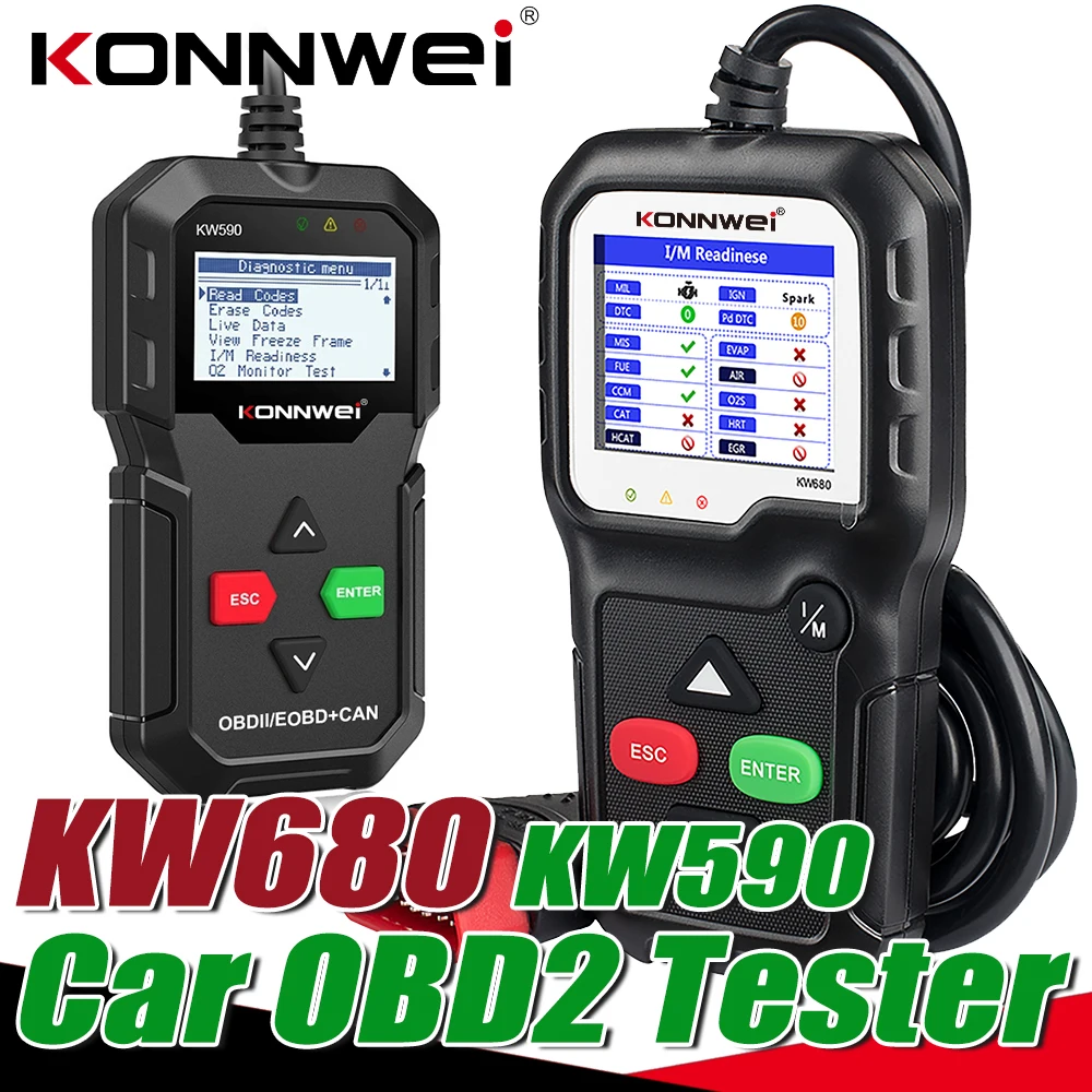 Диагностический сканер KONNWEI KW680 OBD2 автомобильный считыватель кодов двигателя