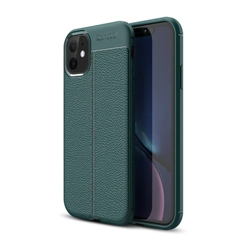 

200 pcs For iPhone X XR XS Max Litchi leather texture TPU silicone Shockproof Cover for iPhone 11 Pro Max