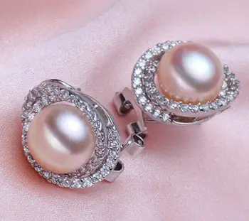 

top quality natural pink Freshwater pearl earrings