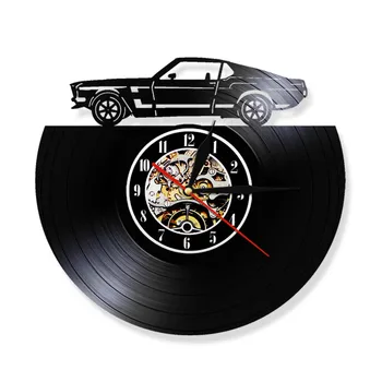 

Automobile Vinyl LP Record Wall Clock Vintage Design Illuminated Watch With Remote Control Retro Classic Car Nightlight Saat