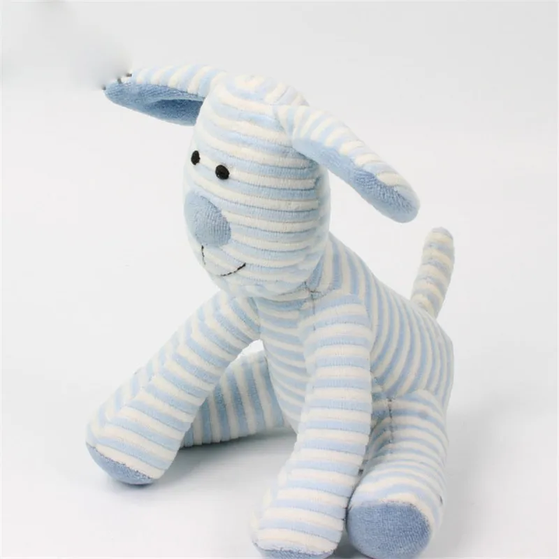 New 25cm Cute Blue Striped Puppy Dog Plush Toys Cartoon Animals Pets Dog Soft Baby Kids Sleeping Comfort Dolls Princess Girls Gift  (1)