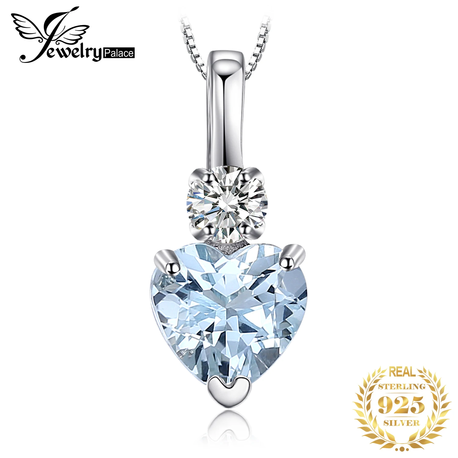 Online Joyería Palacio Natural aguamarina blanco Topacio colgante collar 925 plata esterlina piedras preciosas gargantilla collar mujer