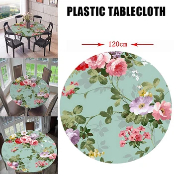 

Waterproof Round Table Cloth Plastic Table Covers Protector Round Easter Table Cloths Outdoor Tablecloth LAD-sale