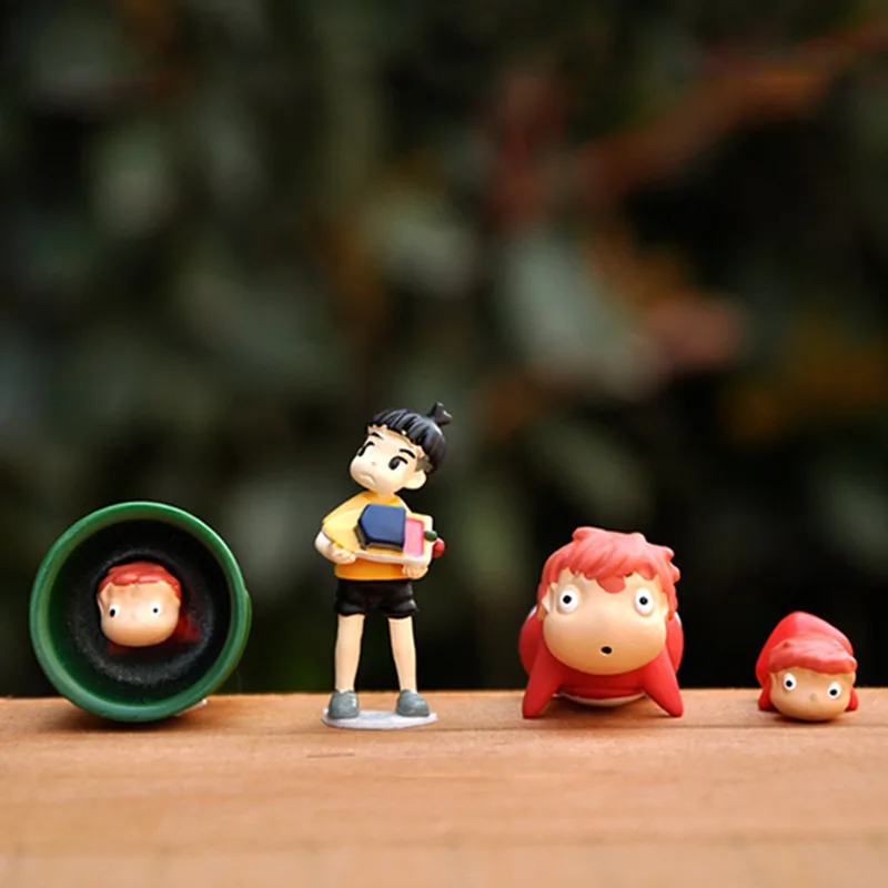 2020 4 шт./компл. Ponyo на скале Аниме Фигурка героя игрушки ручной работы качество