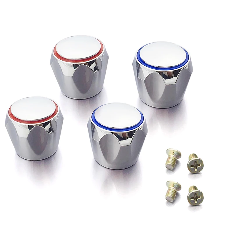 2 Sets Hot Cold Knob Handle for Home Kitchen Bathroom Washbasin Sink