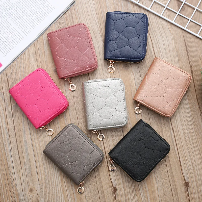 

Unisex Kids Mini Wallet Ladies Double Zipper Coin Purse Multifunctional Small Coin Credit Card Key Ring Wallet Size 105*90*25mm