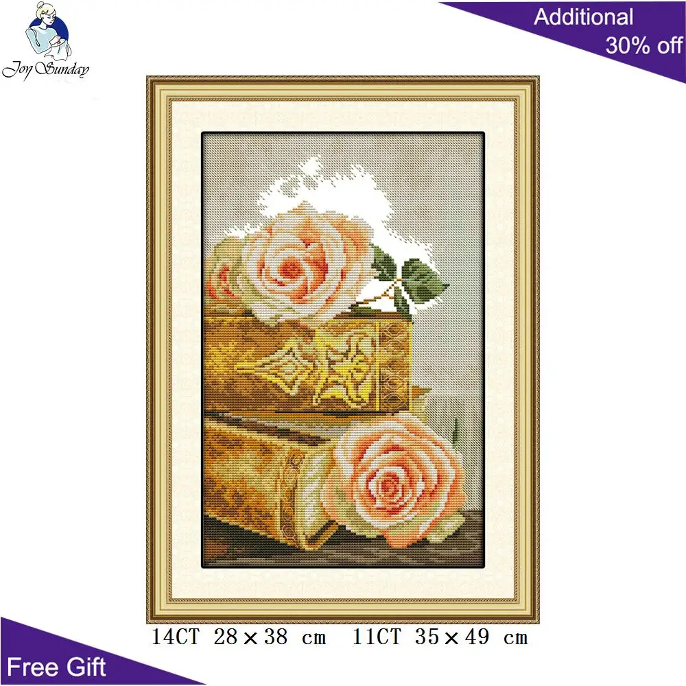 Joy Sunday вышивка крестиком из библей и роз J298 14CT 11CT штампованные и счетные украшения для дома