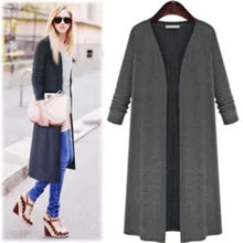 Зима Европа и Америка Большой размер платье толстый мм кардиган вязаный тонкий пальто Тренч