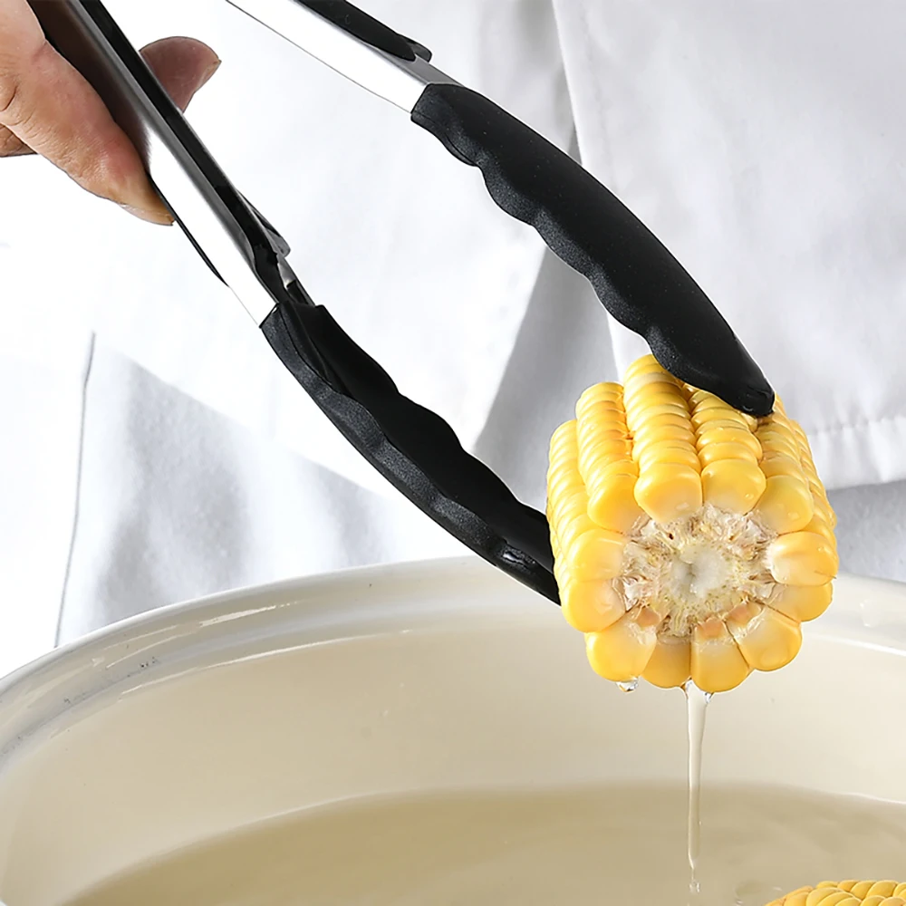 2Pcs-Set-9-12Inch-BBQ-Clip-Silicone-Non-Slip-Stainless-Steel-Bracket-Clip-Food-Grade-Bread (2)