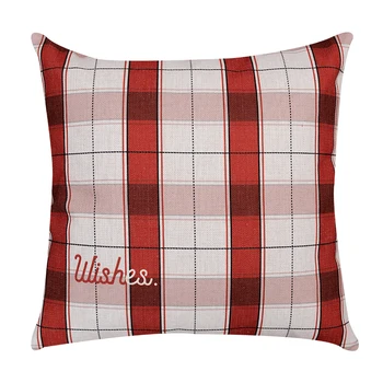 

DUNXDECO Cushion Cover Bedding Decorative Pillow Case Modern Nordic Red Check Blend Holiday Coussin Home Office Store Decorating
