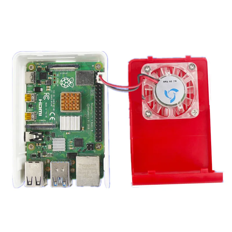 Защитный чехол для Raspberry Pi 4B из АБС пластика черный корпус с охлаждающим