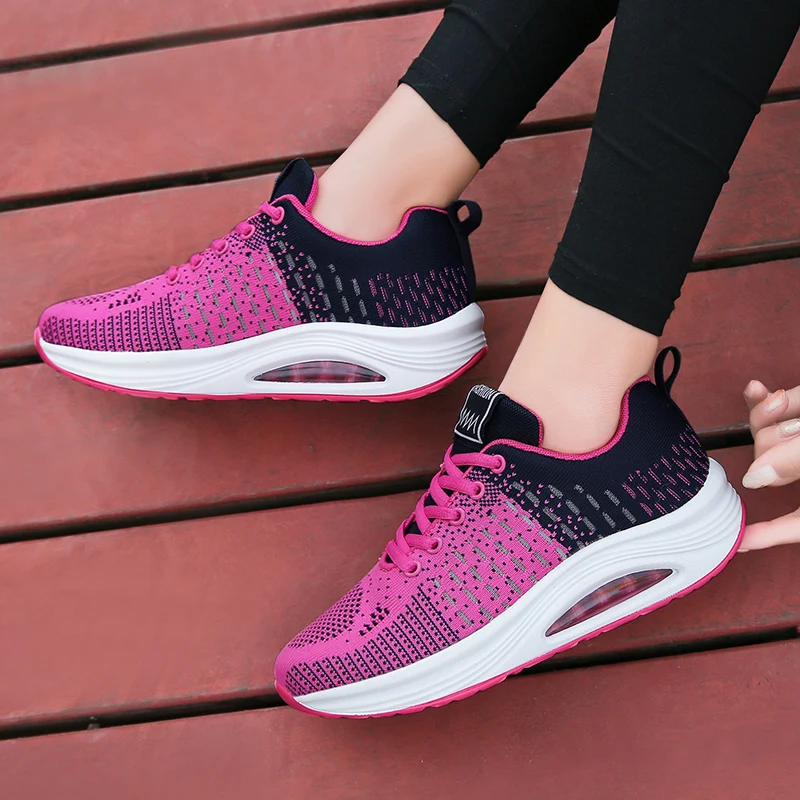 

Shake Toning Shoes Women Casual Breathable Comfortable Lightweight Air Cushion Sneakers Fly-knit Shoes for Women walking shoes