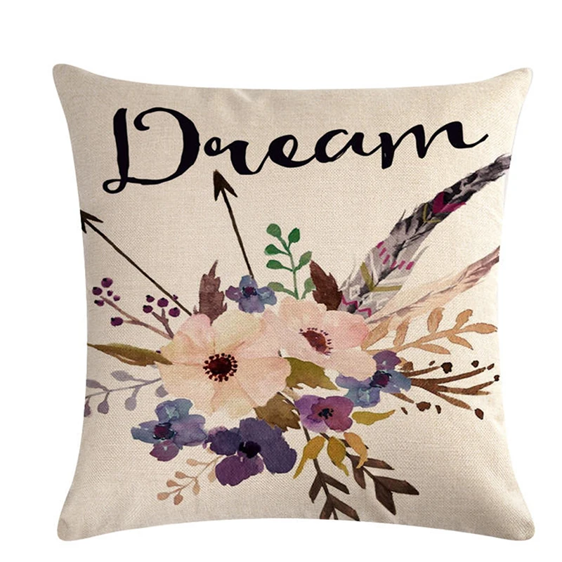 New Vintage Oil Painting Flowers Cushion Cover Nordic Style Retro Art Double Linen Pillow Case 45*45cm | Дом и сад