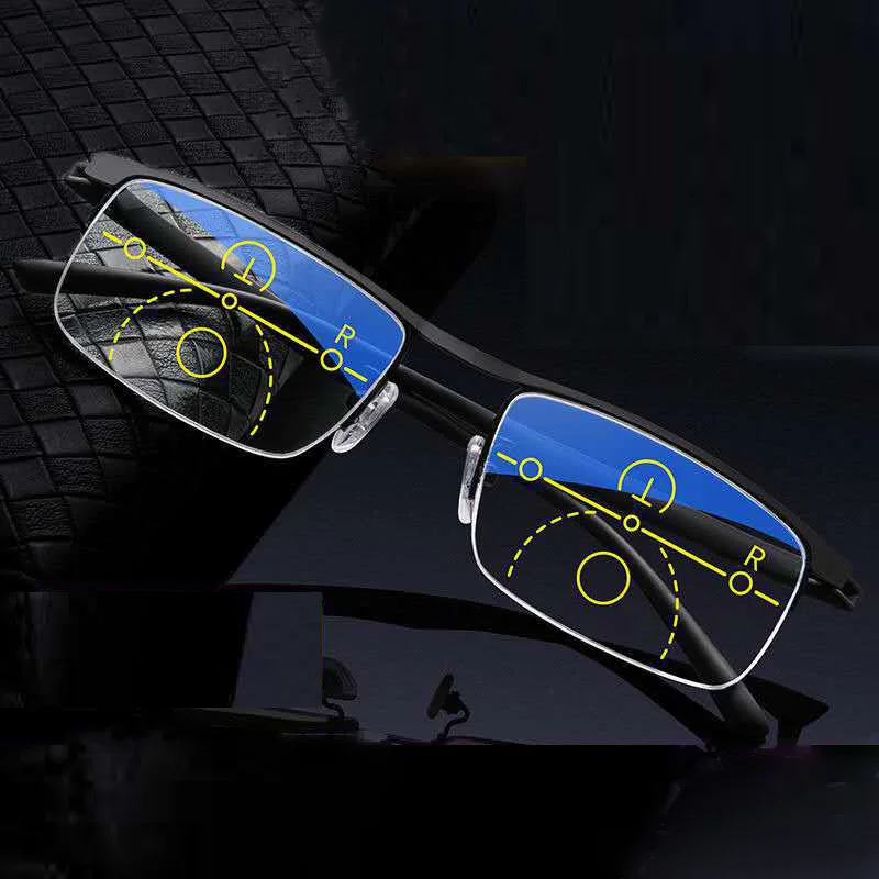 Металлическая оправа очки для чтения мужские Мультифокальные прогрессивные