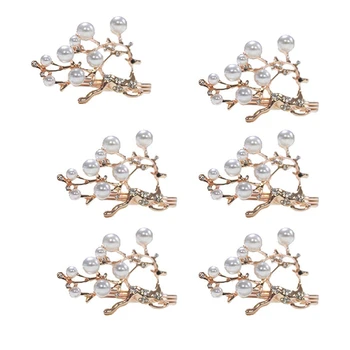 

Pearl Pearl Fawn Napkin Buckle Hoop Napkin Rings Circle Serviette Holder for Wedding Hotel Supplies Table Decoration, Rose Gold