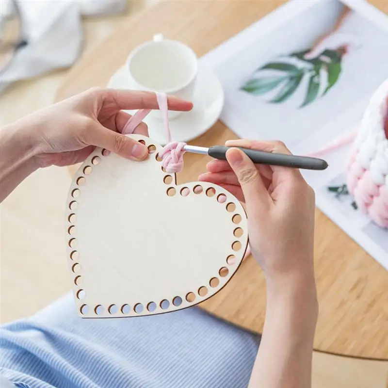 Lot De 4 Bases En Bois Pour Panier Crochet – Diamètres 15 Et 20 Cm, Avec Trous, Pour Création DIY Et Tressage