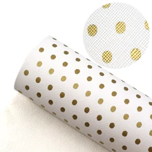 20*34 см Золотая точка напечатанная синтетическая кожа, DIY материалы ручной работы для изготовления ремесел, 1Yc8198