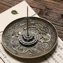 2 цвета Ретро 5 отверстий лотоса ладан горелка Дракон подставка для ароматических палочек конус тарелка-кадило буддизм украшения дома офиса ремесло