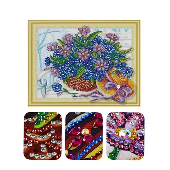 

Meian Diamond Painting Landschap Flower Nieuw Special Shaped Crystals Home Round Partial Diamond Embroidery 5D nouveaute 2019