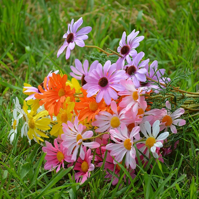 Daisy Flowers Artificial Decor  Artificial Chrysanthemum Daisy -  Artificial Flowers - Aliexpress