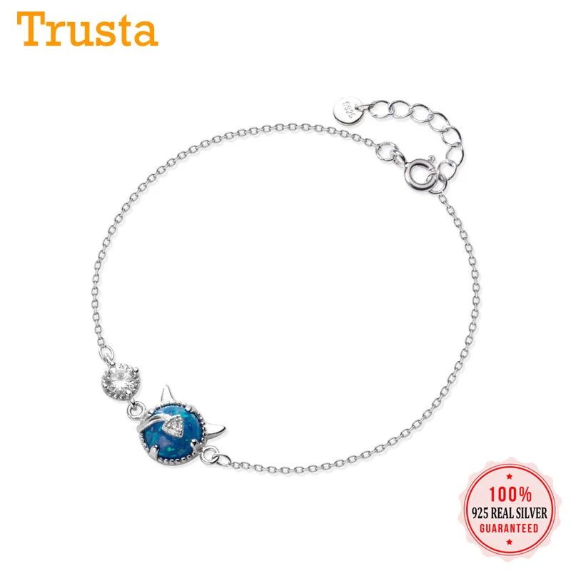 Браслет с кошкой из стерлингового серебра 925 пробы, Милый CZ камни, Подарочный браслет для девочек, подарок на свадьбу, День Святого Валентина, DS1748