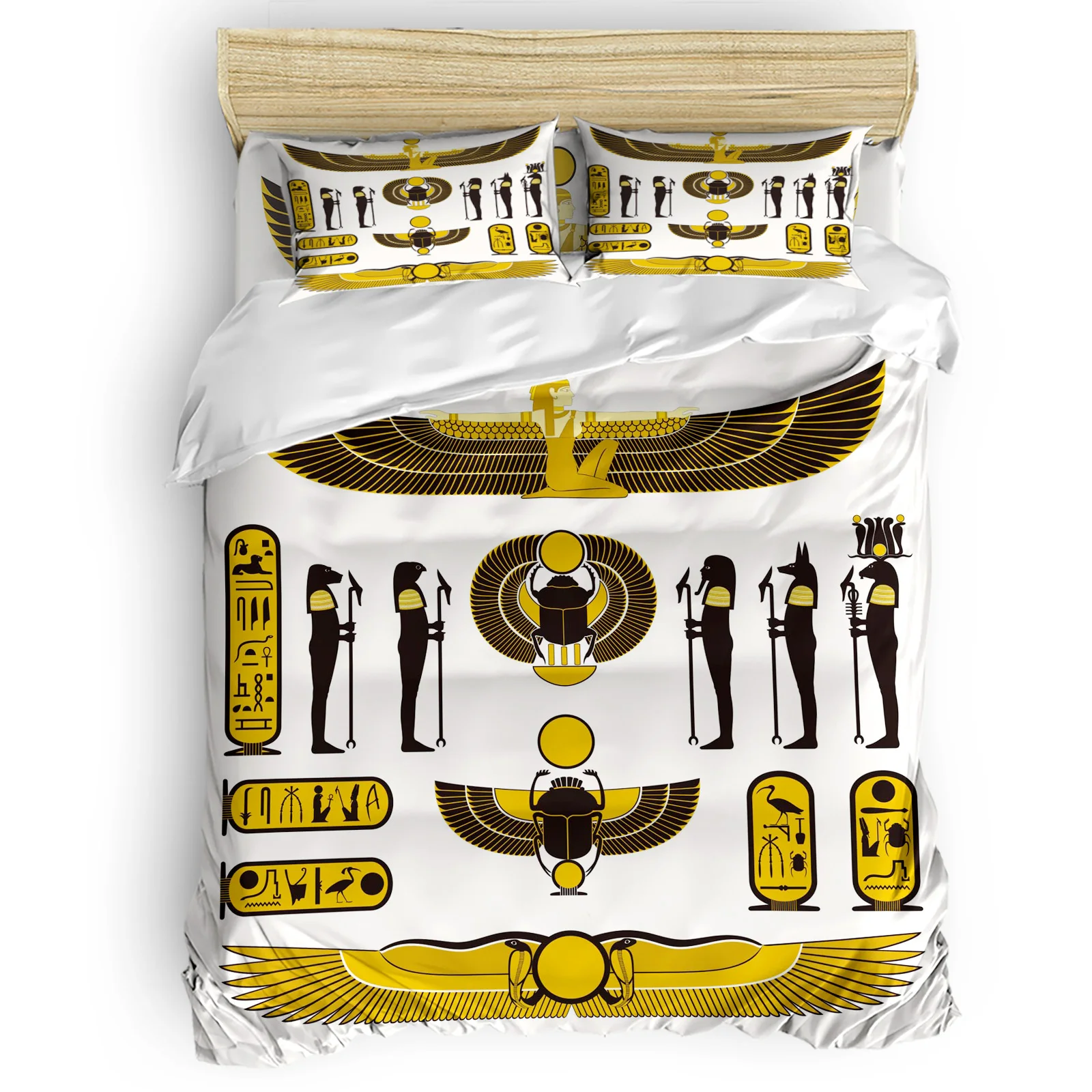 Ancient Egypt Symbol Hieroglyph Bedding Set Bed Sheet Pillowcase