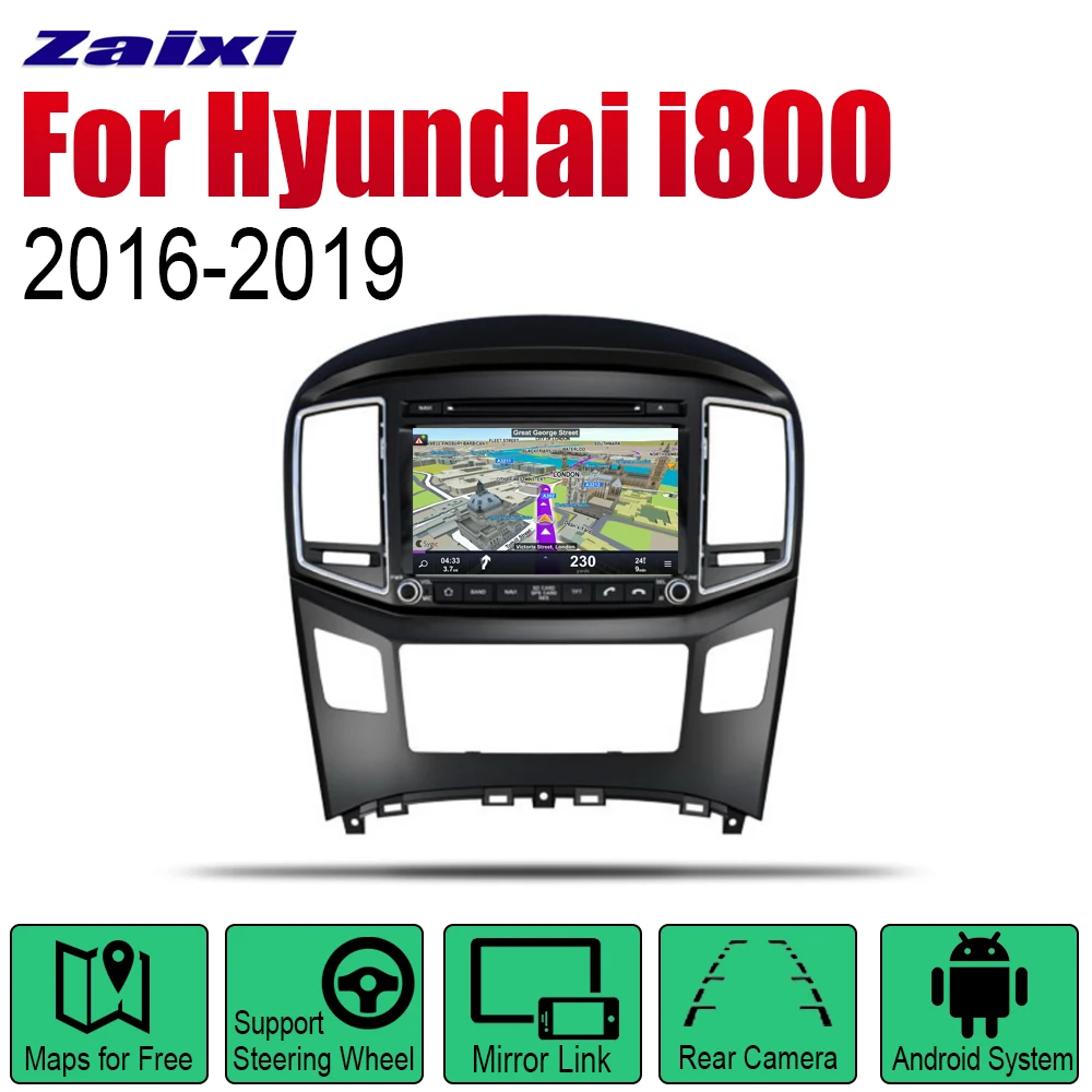 

ZaiXi Auto DVD Player GPS Navigation For Hyundai i800 iLoad iMax 2016~2019 Car Android Multimedia System Screen Radio Stereo