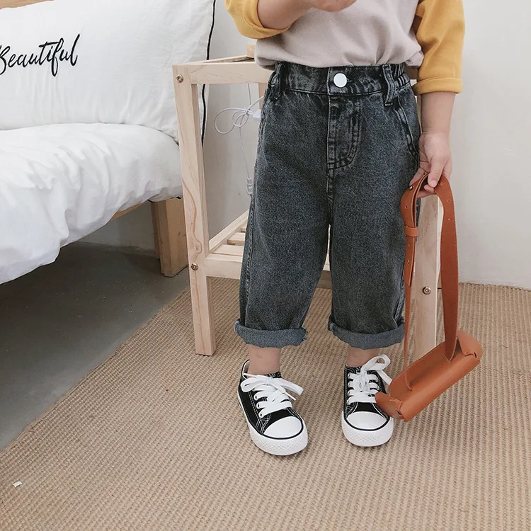 Г. Для мальчиков и девочек, детские нейтральные прямые джинсы прямого кроя Детские Широкие джинсовые штаны ковбойские брюки для малышей