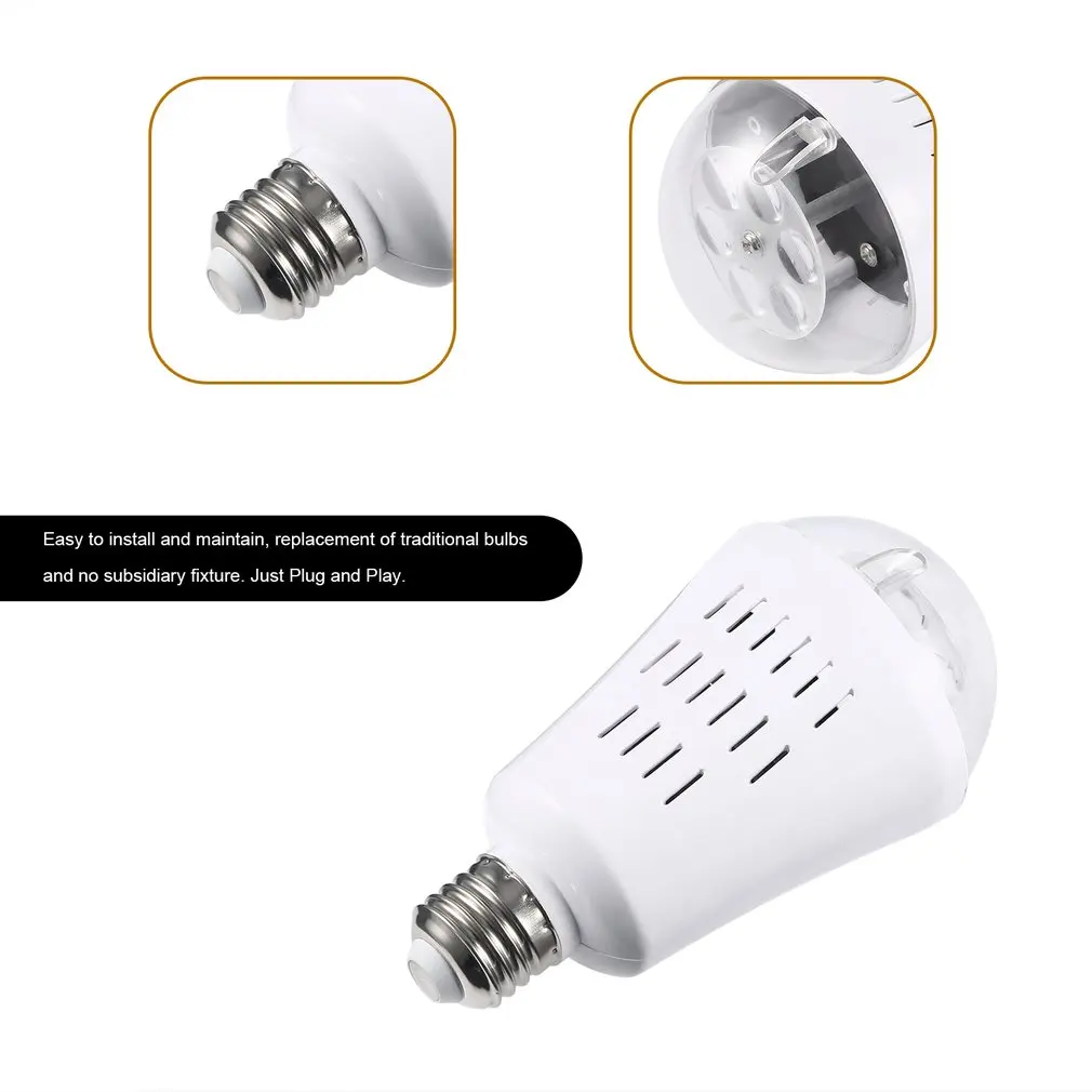ICOCO E26 4W LED Projector Bulb Light Auto Rotating Stage Effect Lamp for Party Christmas Christmas Festival Bar KTV Decor New