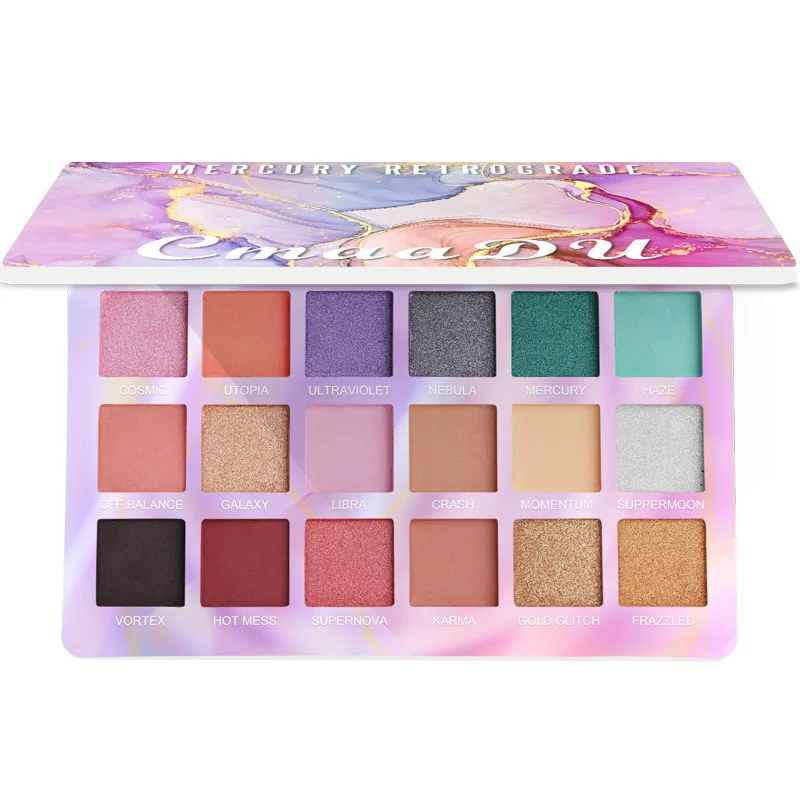 18 Color Professional Soft Glam Matte Nude Shining Eyeshadow Palette Lasting Waterproof Smokey Glitter Eye Shadow Palette Powder