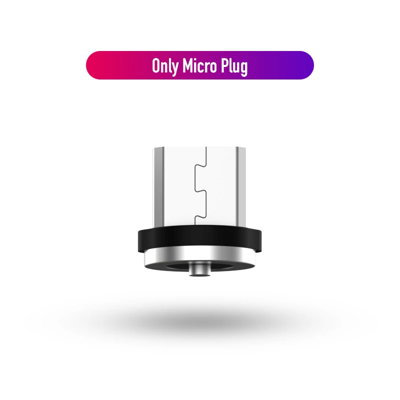 Магнитный кабель в оплетке светодиодный кабель Micro USB type C для iPhone samsung huawei Xiaomi 2.4A провод для быстрого заряда Магнитный телефонный кабель - Цвет: Only Micro USB Plug