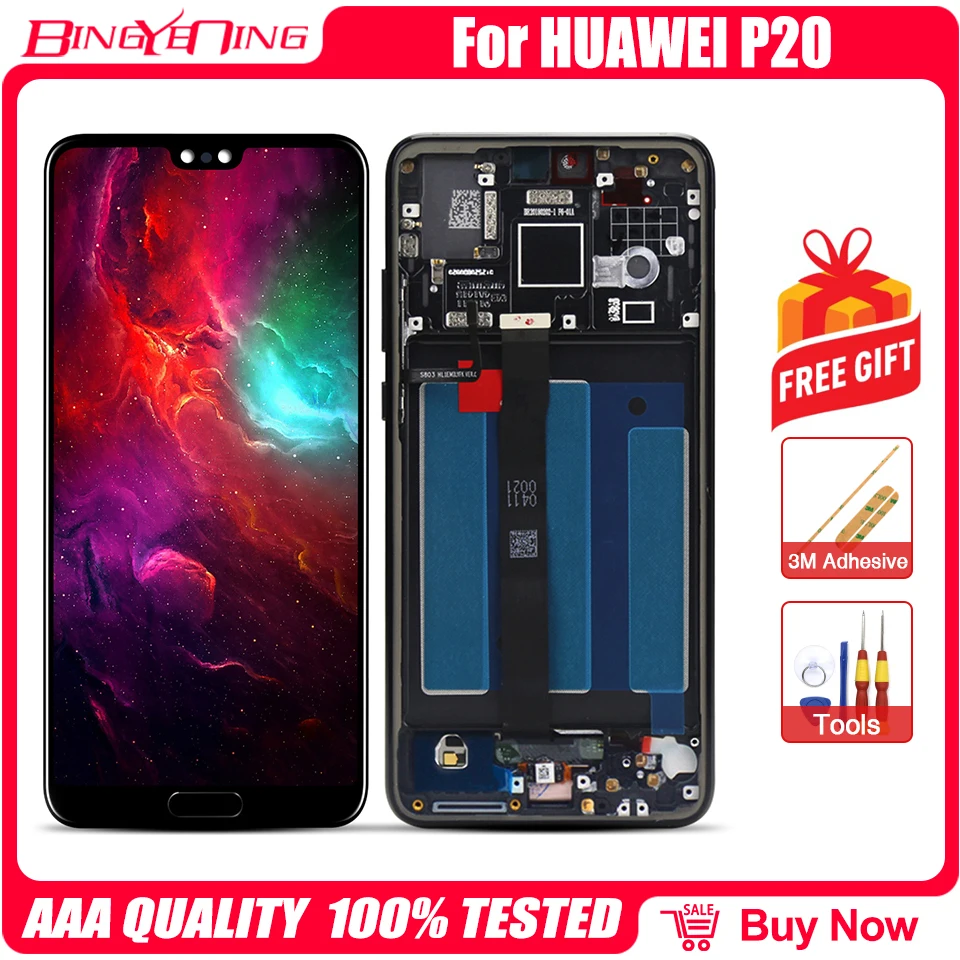 ЖК дисплей с сенсорным экраном и дигитайзером в сборе для Huawei P20/EML L29 L22 L09 экран 5 8