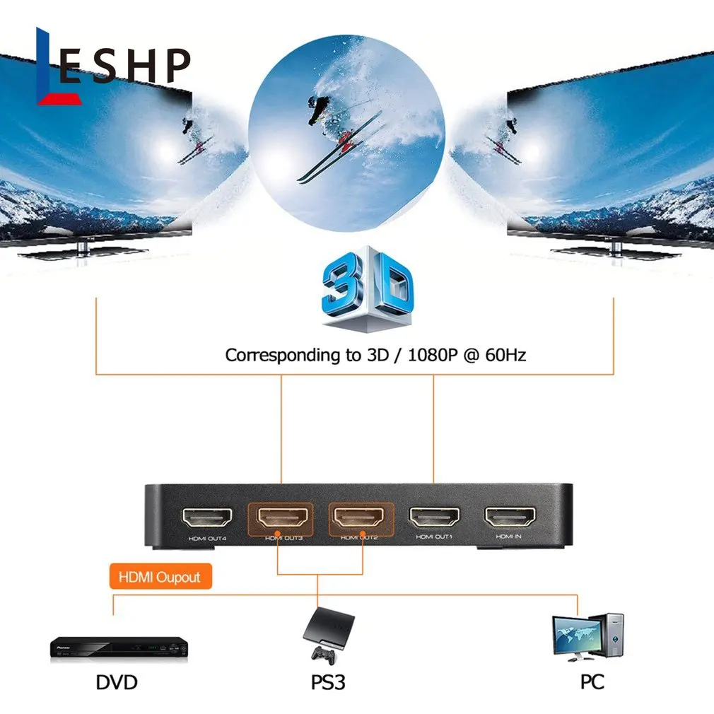 Мини-Коммутатор HDMI 4 K HD1080P 4 порта HDMI Переключатель Селектор сплиттер Met Hub IR afstandard для HD tv DVD tv BOX Z2