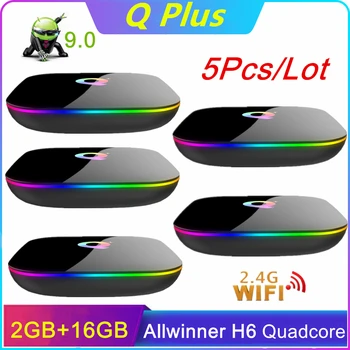 

5Pcs/Lot Q Plus Allwinner H6 6K Smart TV Box Android 9.0 Quad Core 2.4GHz Wifi Set Top Box 2G16G Media Player Q Plus android box