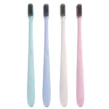 Бамбуковая зубная щетка с ручкой из пшеничной соломы и мягкой щетиной, портативная зубная щетка для ухода за полостью рта, инструменты для путешествий, 4 шт