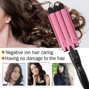 

Portable Electric Hair Curler Egg Roll Wavy Perm Tool Thermal Control Three Rods Hair Curling Stick32/28/25/22/20mm with AU Plug