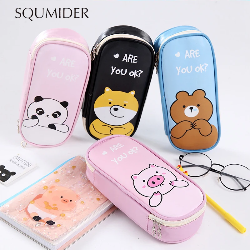 SQUMIDER Карандаш Чехол большой Ёмкость пу коробка для ручек и карандашей чехол карандашей, пенал для школьных стационарный поставки подарок для детей